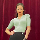 Mint green V neck ballroom dance leotard