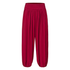 Harem Latin Dance Pants Relaxed Wide Leg Gathered Cuff Trousers, view 3
