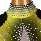 Close-up of the rhinestone band collar
