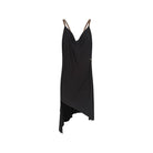 Black cowl neck Latin salsa dance dress, product view