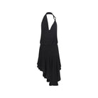 Black halter Latin salsa dance dress, product view
