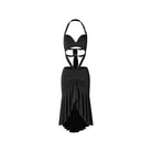 Black halter Latin salsa dance dress, product view