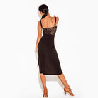 Black lace Latin dance dress, back view