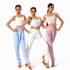 Pleated tapered dancesport practice trousers in three colours