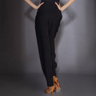 Black Latin salsa dance pants, back view