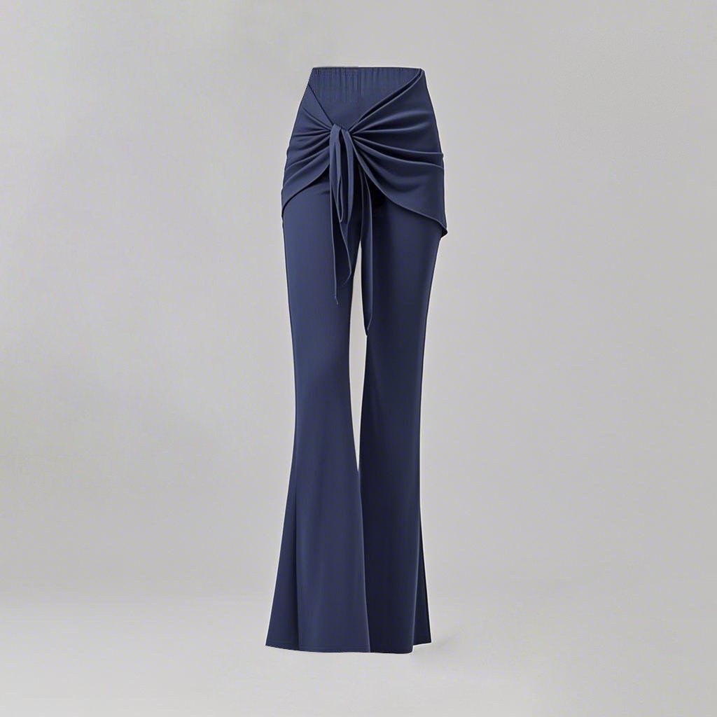 Navy skirted flare Latin salsa dance pants