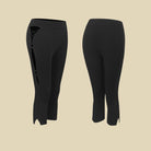 Black dance capris, side and back product view