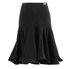 Black godet flare skirt, product view