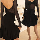 Black ruffle skirt, back view