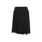Black ruffle Latin dance skirt, flat lay