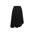 Black sheer mesh Latin dance skirt, flat lay