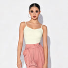 White padded cami Latin dance top for women