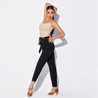 Khaki cami dance top worn with practice pants