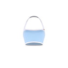 Light Blue halter bandeau Latin dance top, flat lay