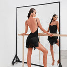 Latin Dance Leotard Spaghetti Strap Sweetheart Padded Bodysuit, view 3