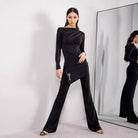 Flared Latin Dance Pants High Waist Bell Bottom Practice Trousers, view 12