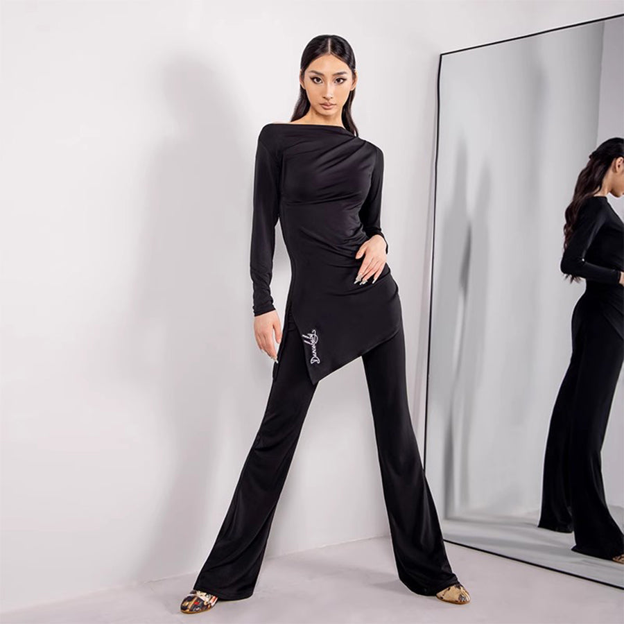 Flared Latin Dance Pants High Waist Bell Bottom Practice Trousers, view 12