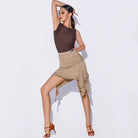 Latin Dance Leotard Boat Neck Sleeveless Practice Bodysuit, view 9