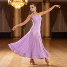 Lilac Ombre Ballroom Practice Dress Ruched Bodice Strap Shoulder
