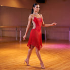 Latin Competition Dress Rhinestone Camisole Fringe Skirt