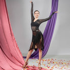 Black & Gold metallic fringe Latin dance skirt for salsa practice, front view