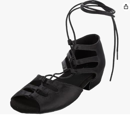 Black Ballroom Dance shoes Low Heel Ballroom Practice Shoes Latin Salsa Dancing Shoes
