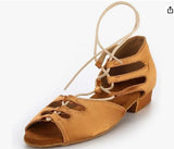 Suntan Ballroom Dance shoes Low Heel Ballroom Practice Shoes Latin Salsa Shoes