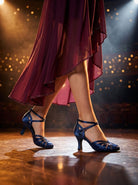 Comfortable Ballroom Dance Shoes Closed Toe Navy Blue