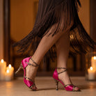 Hot Pink Ballroom Dance Shoes Latin Salsa Dancing Shoes for Women
