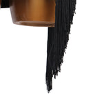 Close view of the plain tassel fringe hem strands