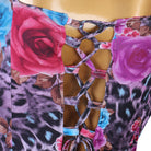 Close view of the cord lacing across the open back