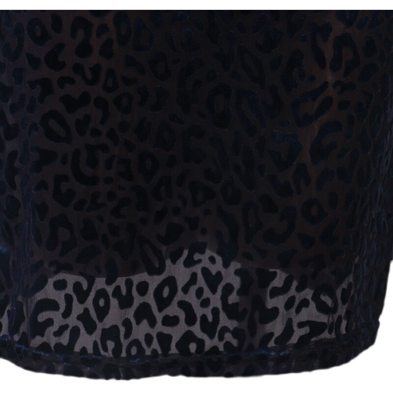 Close view of the sheer mesh band at the hem