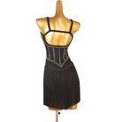 Black double strap latin dance dress rear view showing the strap back