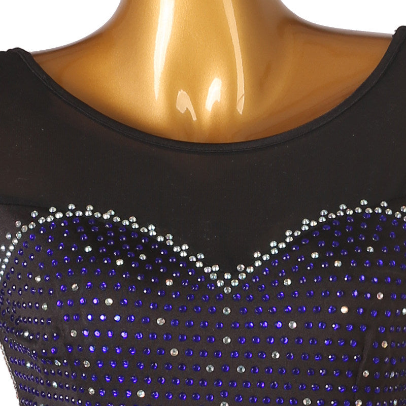 Close view of the crystal swags strung under the mesh yoke