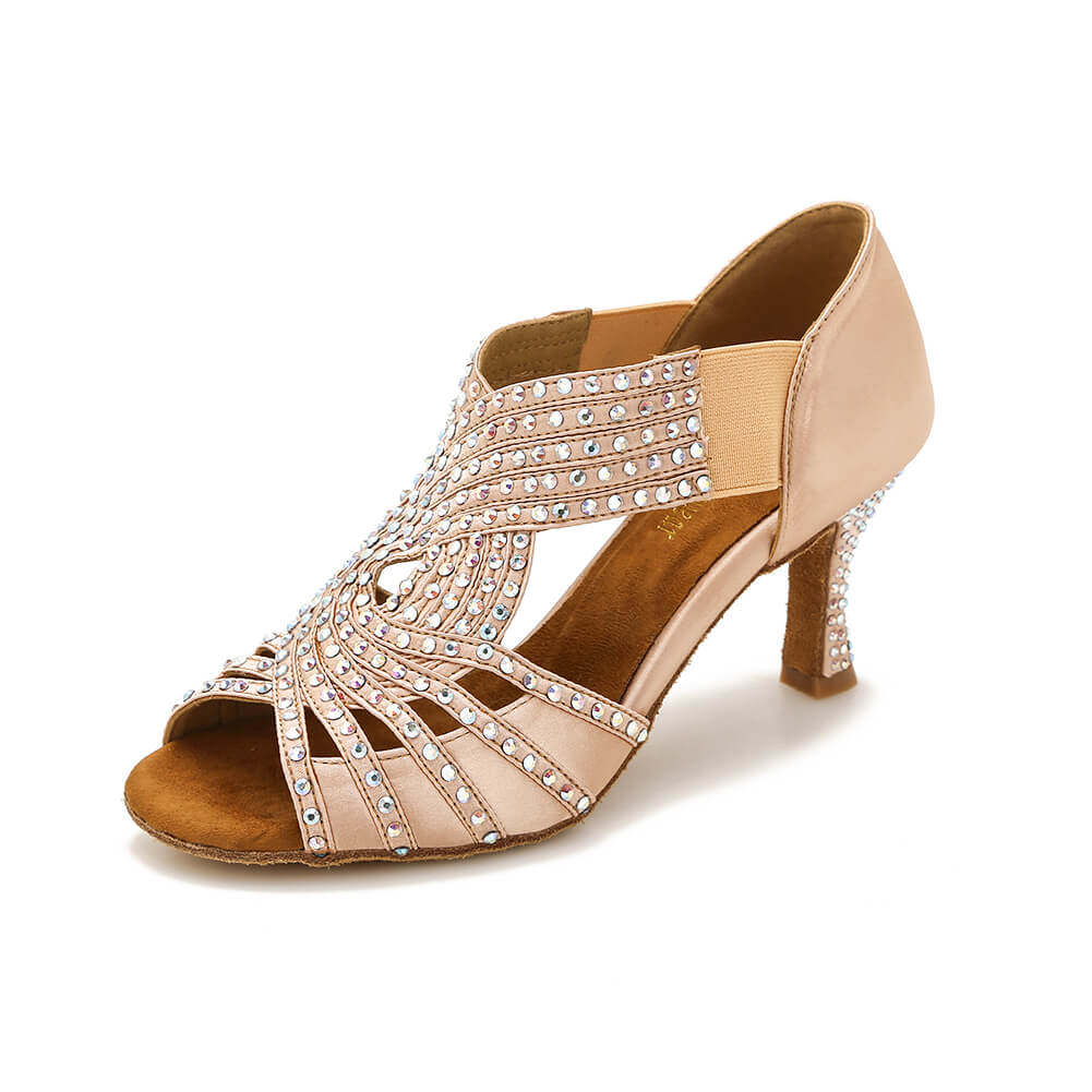 Diamant Flare Heel Latin Dance Shoes, Glitter - Dance World