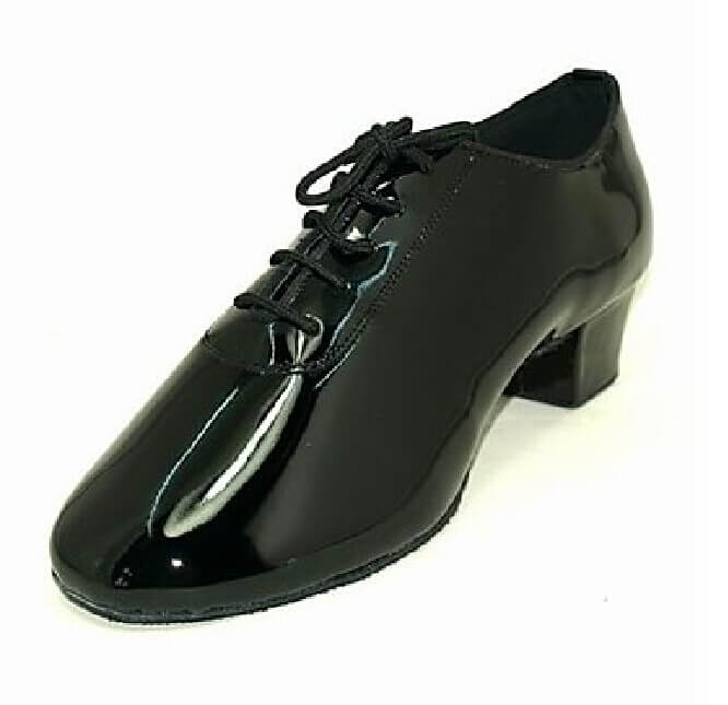 Men Black Patent Leather Ballroom Dance Shoes Latin Salsa Shoes