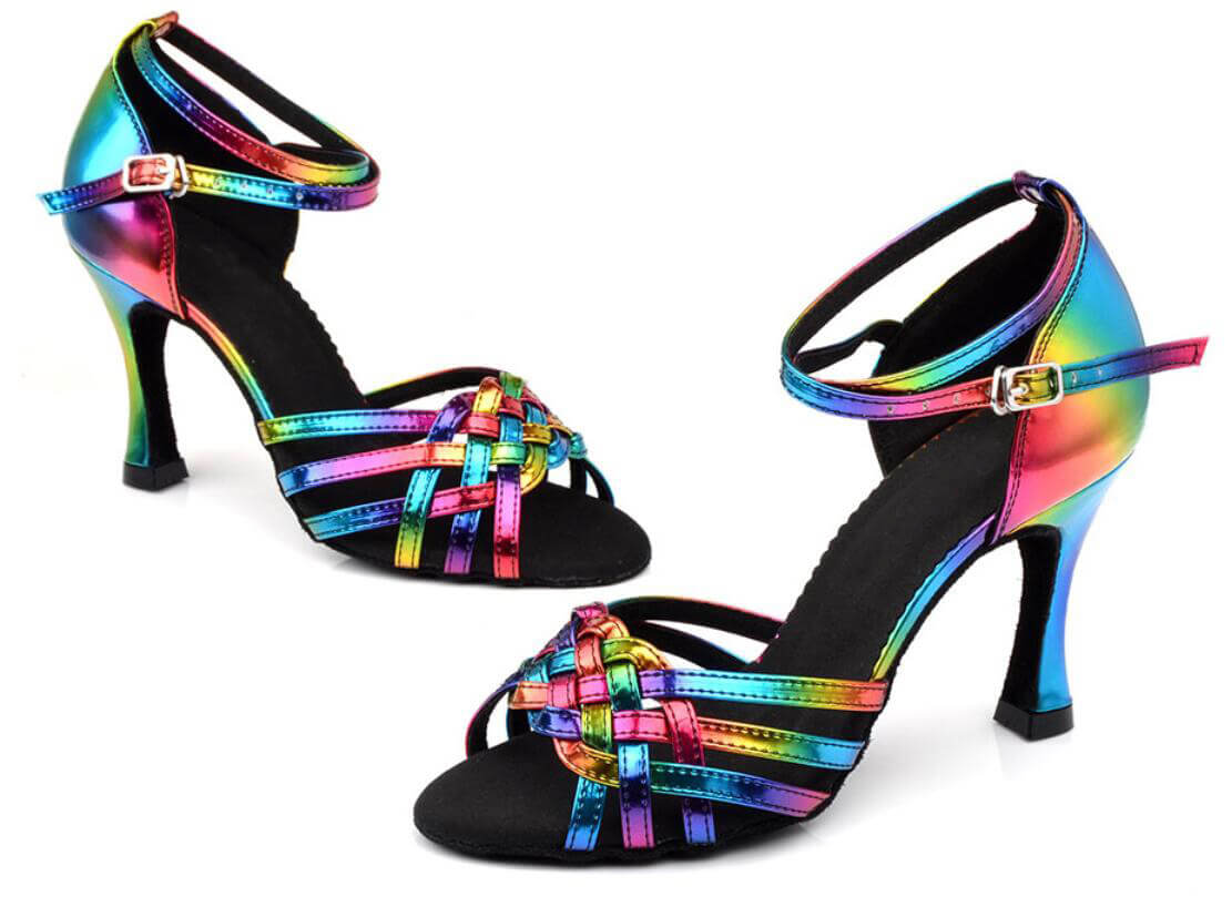 Rainbow Ballroom Dance Shoes Latin Salsa Dancing Shoes
