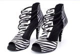 Zebra Satin Ballroom Dance Shoes Latin Salsa Dance Shoes
