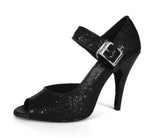 Black Glitter Ballroom Dance Shoes Latin Salsa Dance Shoes