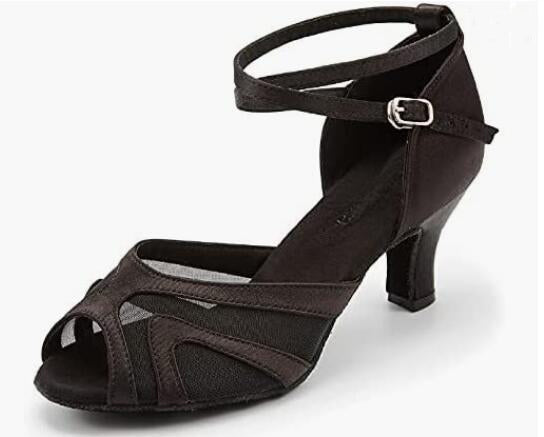 Black Ballroom Dancing Shoes Latin Salsa Shoes for Women